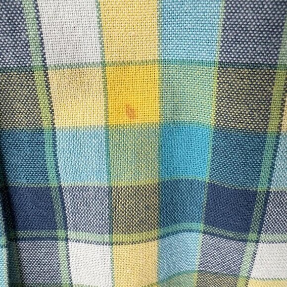 L.L. Bean Men's Long Sleeve Button Up Shirt, Green Yellow Plaid, Cotton, Size XL - Picture 6 of 10